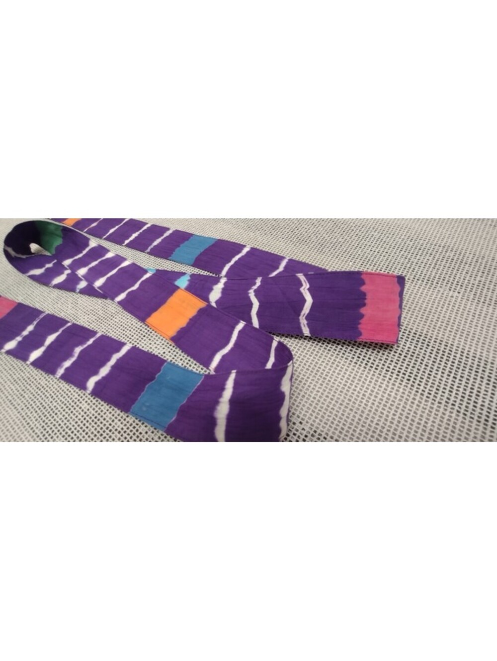 1970s Purple Sash Belt L Psychedelic Tie Dyed Cotton Head band ORIGINAL HIPPIE - Picture 10 of 13